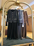 Ladies Fashionable Tweed Half Sleeves Jacket with Long SleeveS Pleated Dress
